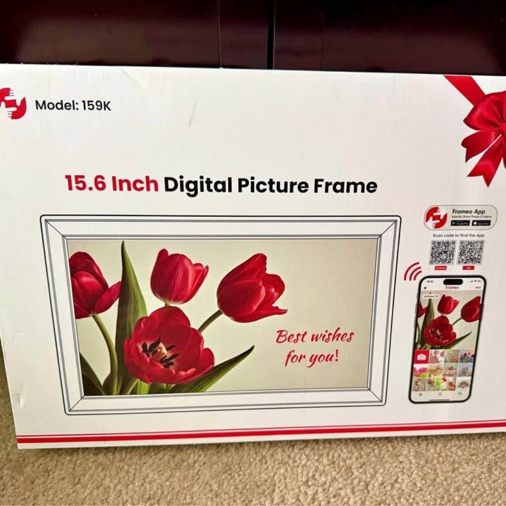 64GB Frameo 15.6" Digital Picture Frame Large 1920 x 1080 IPS FHD Touch Screen